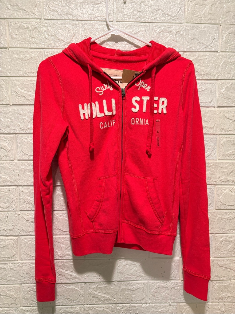 Hollister Vintage Y2K Women's Hot Pink Zip-Up Hoodie Jacket